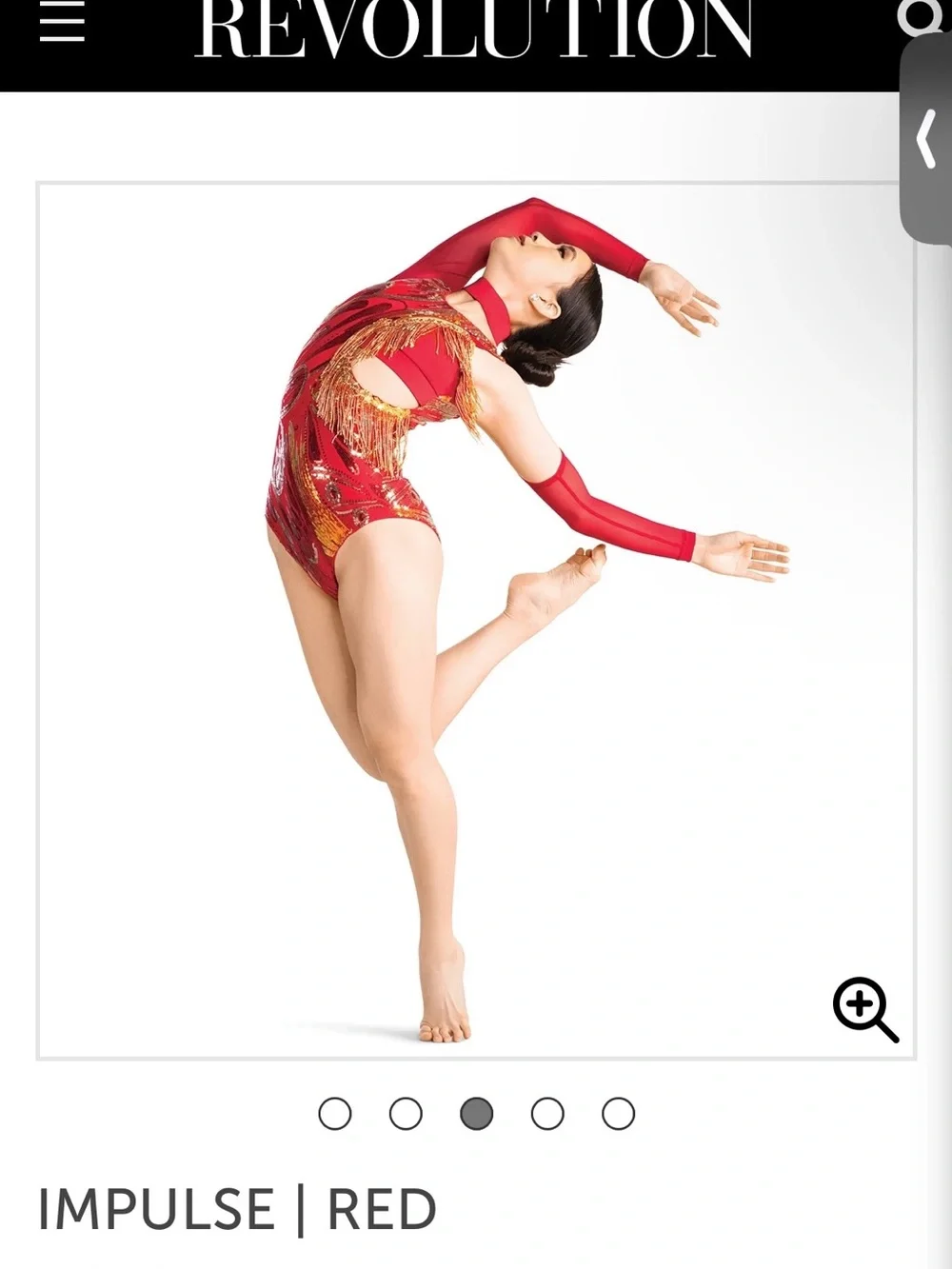 Revolution Red Kids One-Piece Leotard with Gold Fringe
